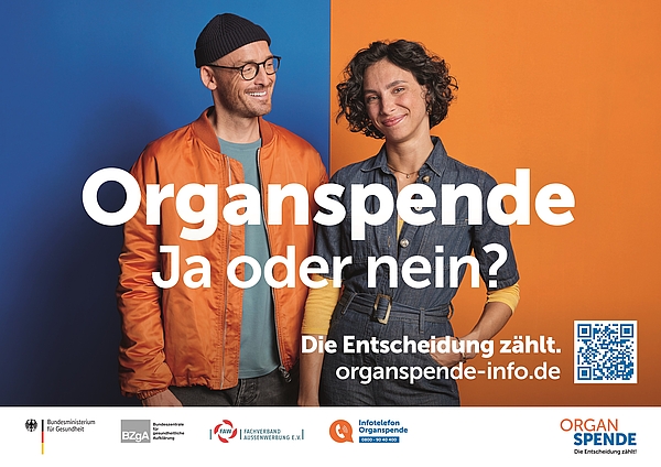 Plakat,Organspende Ja oder Nein, Student und Studentin QF