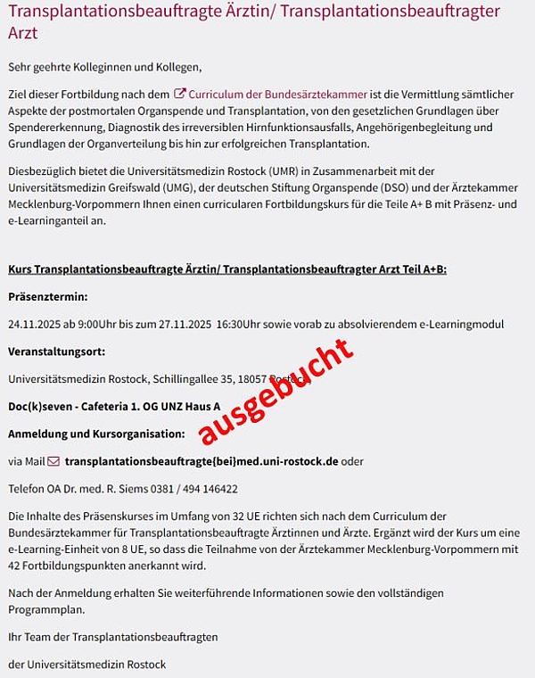 TXB Curriculum 2025 ausgebucht